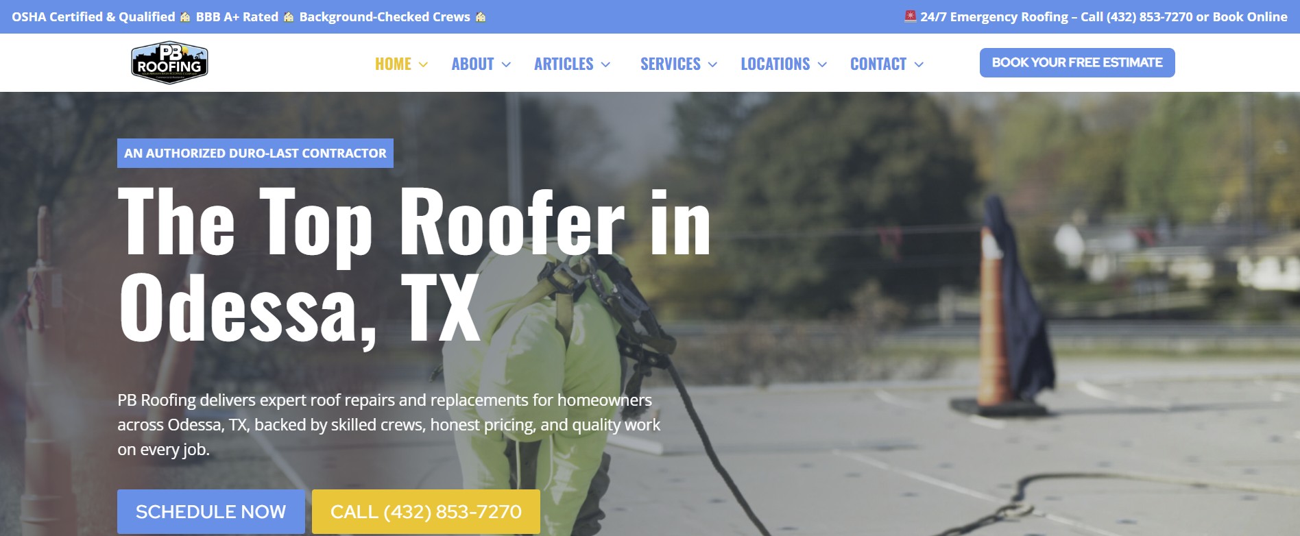 PB Roofing header